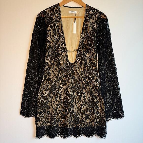 Rumored Dresses & Skirts - Rumored Black Lace and Sequins Mini Dress NWT